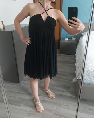 Abito nero in chiffon 