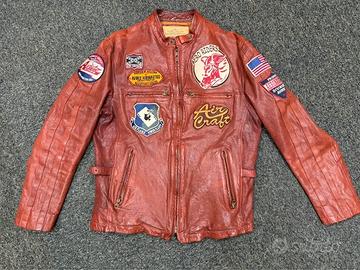 Avirex uomo giacca rider pelle patch