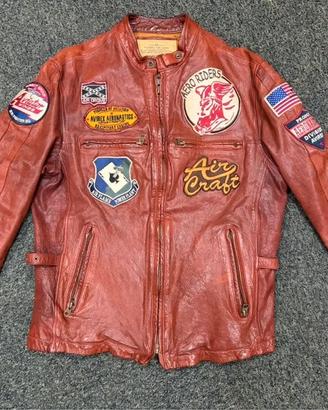 Avirex uomo giacca rider pelle patch