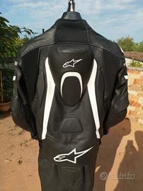 tuta moto 46 alpinestars divisibile pelle