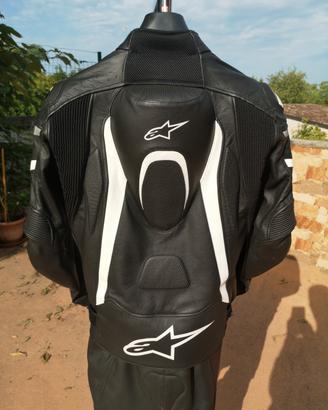 tuta moto 46 alpinestars divisibile pelle
