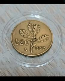 20 Lire Italia 1957 – Modello “Quercia” 