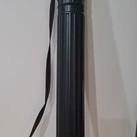 Tubo portadisegni telescopico in plastica nera