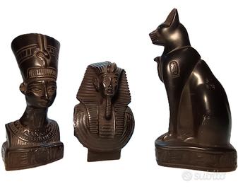 Statuette Egizie Nefertiti, Tutankhamon, Bastet