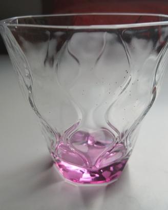  6 bicchieri  in cristallo  rosa 