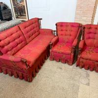 Set vintage con divano letto e 2 poltrone