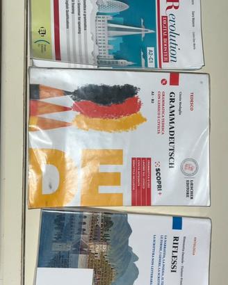 Tre libri scolastici – Inglese, Tedesco, Antologia