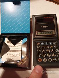 calcolatrice solare vintage sanyo cx800, completa
