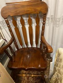 sedia a dondolo legno