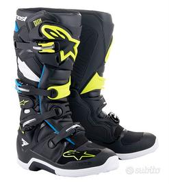 Stivali Alpinestars Tech 7 Nero Blu Giallo Fluo