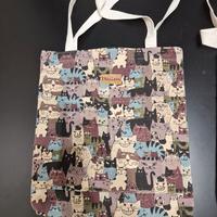 borsa in tessuto con gatti