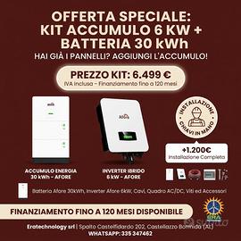 Inverter Ibrido 6 kW + Batteria 30 kWh — €6.499