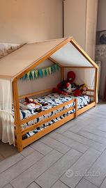 Letto singolo 90x200 a Casetta  + materasso aso