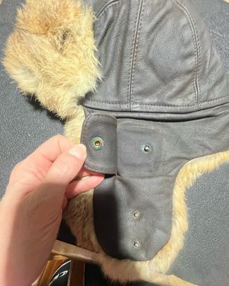 Colbacco Ushanka modello aviator pelliccia vera /L