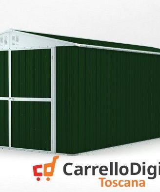 Box garage auto in Acciaio 327x611 verde scuro