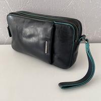 Pochette piquadro pelle blu