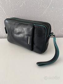 Pochette piquadro pelle blu