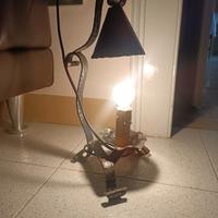 Lampada in ferro battuto e rame*Vintage anni 60*