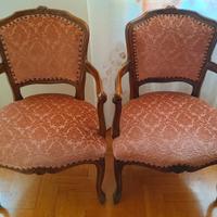 Coppia poltroncine in stile di velluto