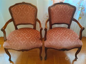 Coppia poltroncine in stile di velluto