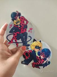 Adesivi stickers miraculous ladybug chat noir holo