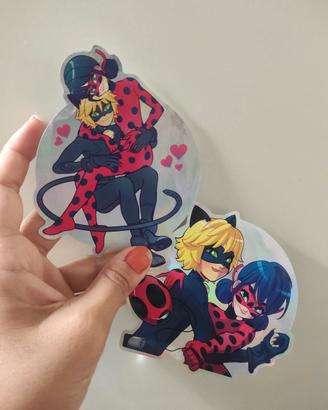 Adesivi stickers miraculous ladybug chat noir holo