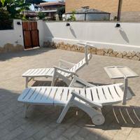 2 Lettini prendisole plastica con tettino