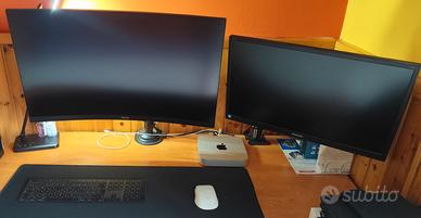 postazione completa Mac mini M2 con 2 monitor