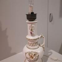 lampada decorata, in ceramica. Anni 60