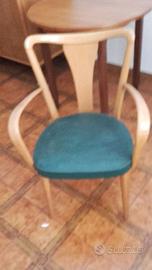 Sedia/poltroncina in legno e pelle