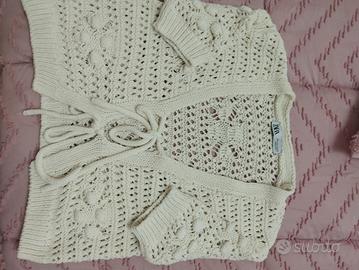 Maglioncino ZARA a crochet panna – Tg. S 🤍