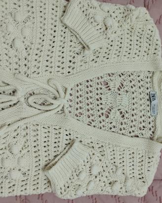 Maglioncino ZARA a crochet panna – Tg. S 🤍