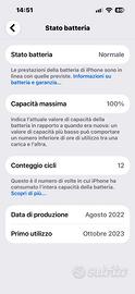 Apple iphine 15  gb 256 batteria nuova