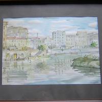quadro fosso Livorno pontino Benedetti 22x31 1900