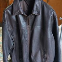 giaccone in pelle marrone