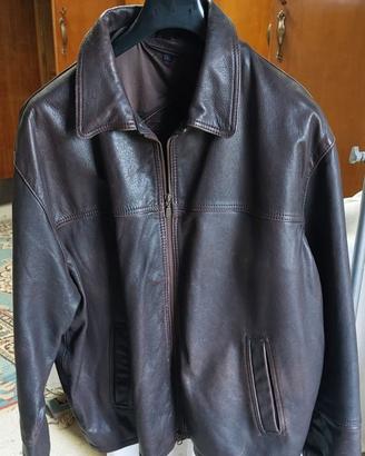 giaccone in pelle marrone