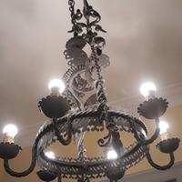 Lampadario in ferro battuto 6 luci