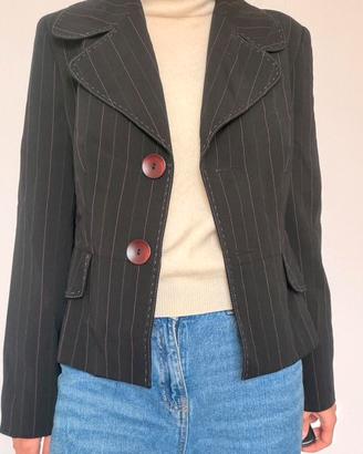 Giacca gessata blazer avvitato