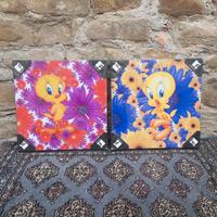Oleografie " Titti " su tela e telaio 35 x 35.