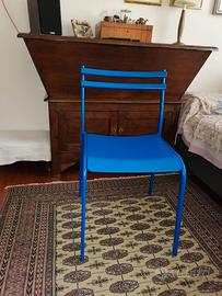 6 sedie IKEA nuove impilabili in metallo blu