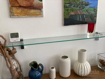 2 mensole in vetro temperato