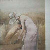 due quadri con cornice in legno di M. L. 