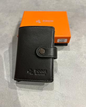 Portafogli/portatessere in vera pelle per donna