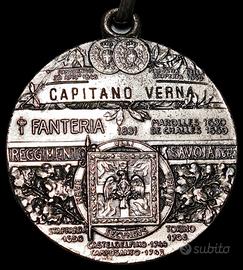 Medaglia 1Rgt Fanteria Savoia Nominativa Cap.Verna