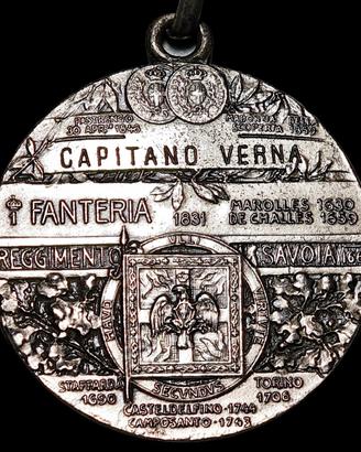 Medaglia 1Rgt Fanteria Savoia Nominativa Cap.Verna