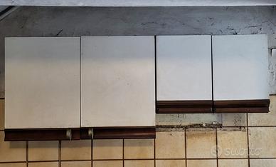 Pensili cucina vintage anni '60 marrone e bianco