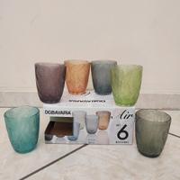 Set 6  bicchieri in vetro lavorato "Bavaria" 280ml