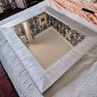 specchiera 83x103 cm cornice argento 12 cm