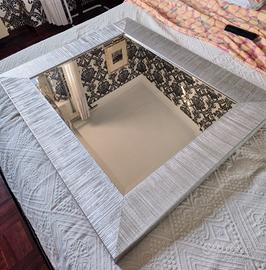 specchiera 83x103 cm cornice argento 12 cm