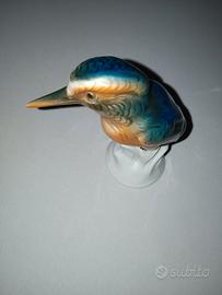 Statua Porcellana Uccello Martin Pescatore